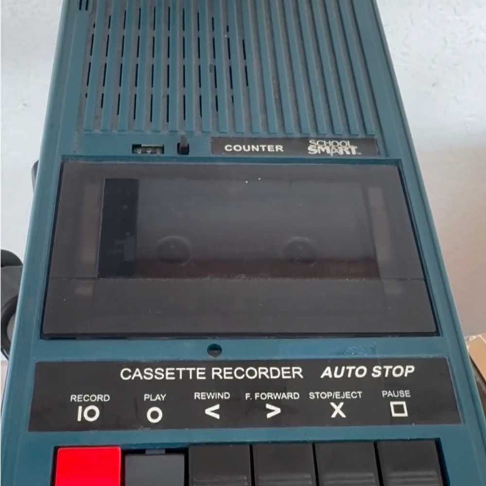 School smart audio cassette, tape player, and record